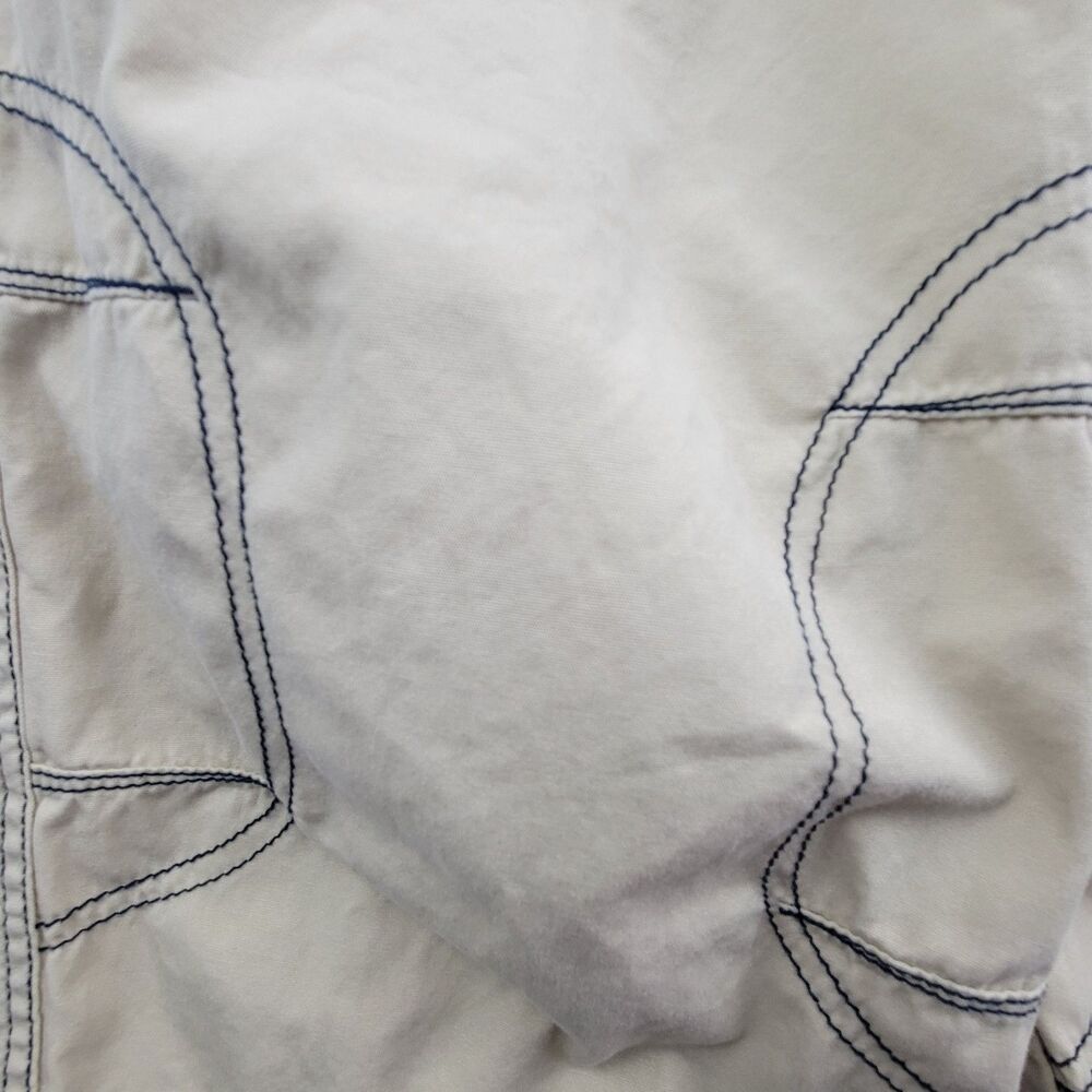 Hanna Andersson khaki Blue Stitch Bermuda Shorts Sz 150 (12) W/Faint Stains - Picture 5 of 9